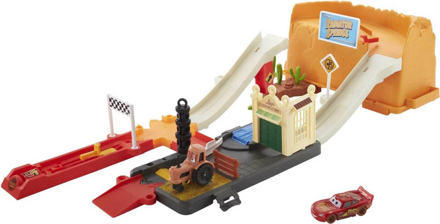 Jouets de transport & travaux Mattel Cars Race & Go Playset Radiator Springs (HDN02)